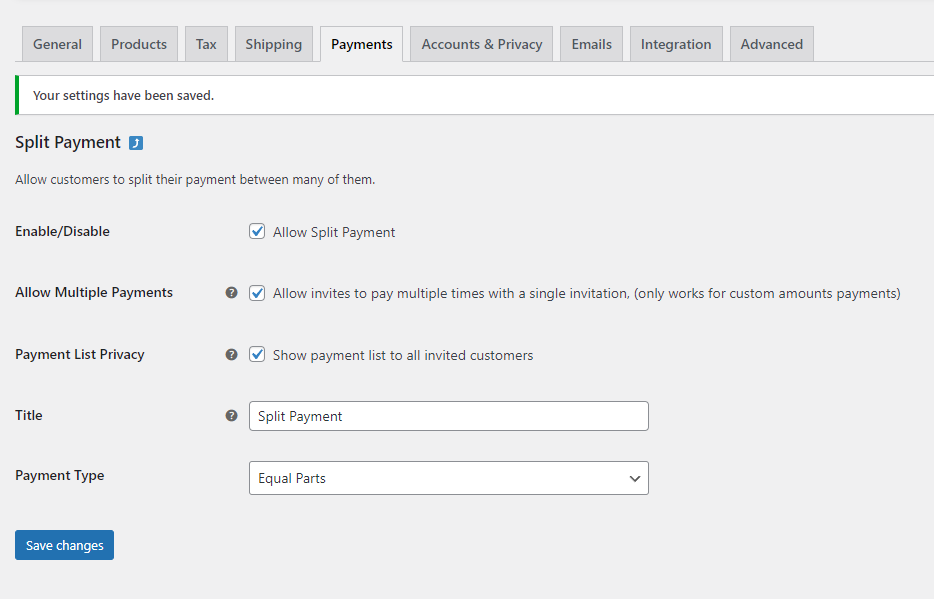 Split Payment WP Plugin